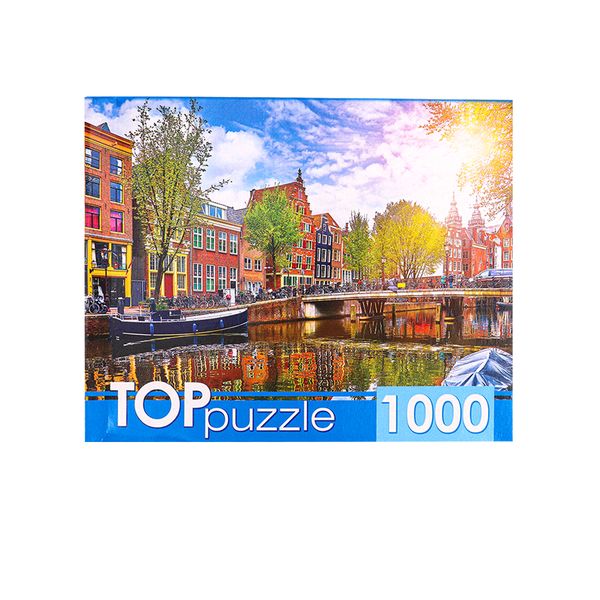 TOPpuzzle. ПАЗЛЫ 1000 элементов. ГИТП1000-4139 Солнечный канал в Амстердаме (Вид 1)