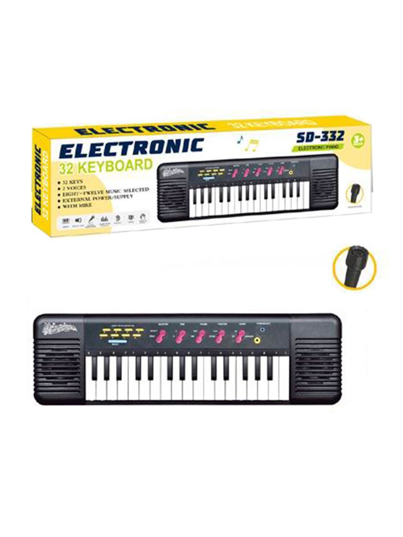 Музыкальный инструмент: Синтезатор, 32 клавиши, микрофон, эл. пит. ААх4 не вх. в комплект, коробка (Вид 1)