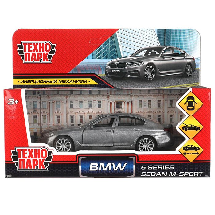 Машина металл BMW 5-ER SEDAN M-SPORT 12 см, двери, багаж, сер, кор. Технопарк в кор.2*36шт (Вид 1)