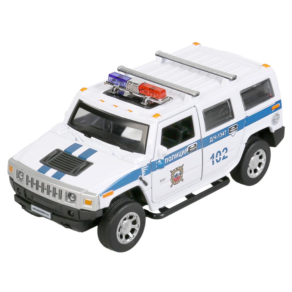 Машина металл свет-звук HUMMER hummer h2 полиция 12см, инерц., белый в кор. Технопарк в кор.2*36шт (Вид 1)
