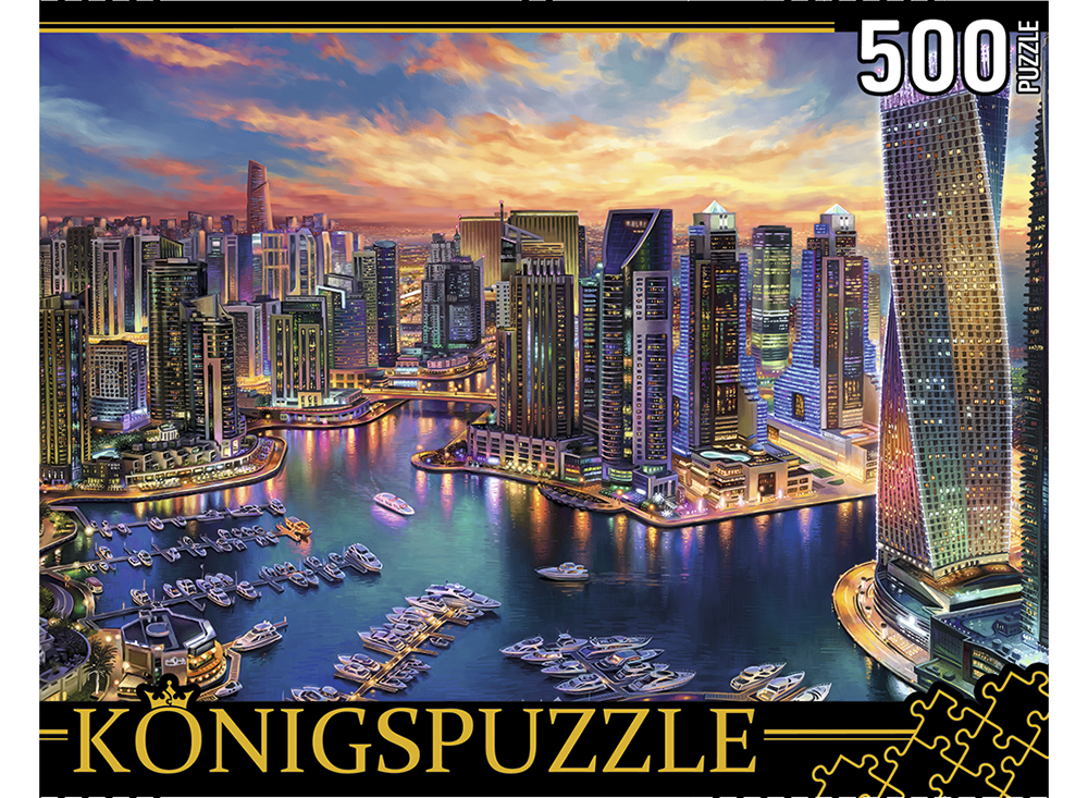 Konigspuzzle. ПАЗЛЫ 500 элементов. ХК500-6318 НОЧНЫЕ ОГНИ ДУБАЯ