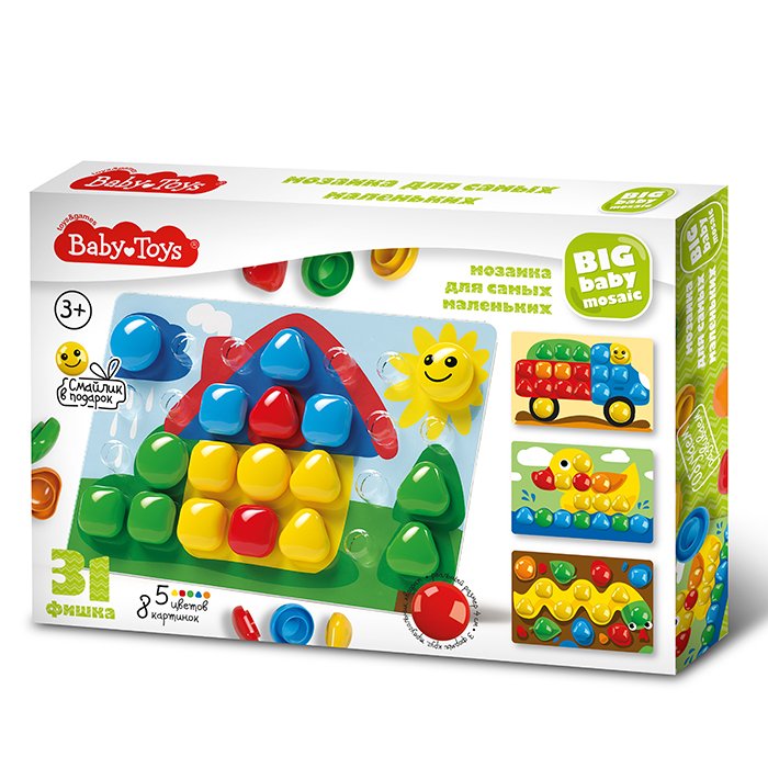 Мозаика для самых маленьких Домик d40/5 цв/31 эл Baby Toys арт.03581
