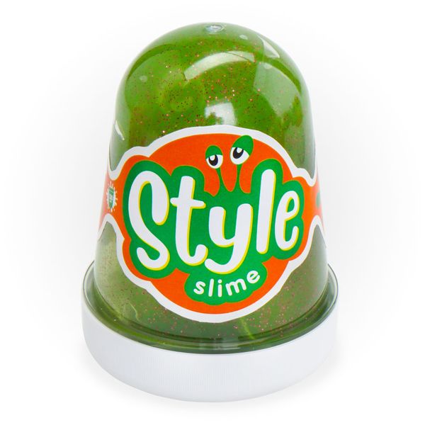 Сл-019 STYLE SLIME блестящий Зеленый с ароматом яблока, 130мл.