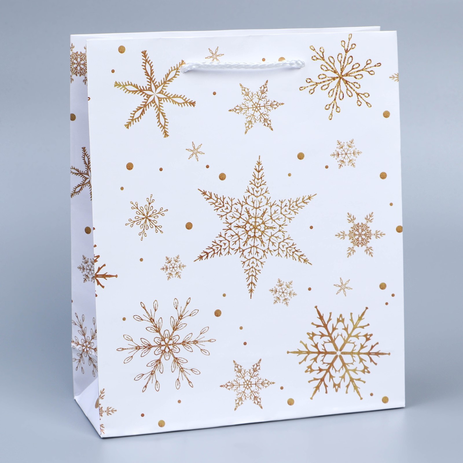 Пакет ламинированный вертикальный «Снежинки», MS 18 × 23 × 8 см   6765841 (Вид 1)