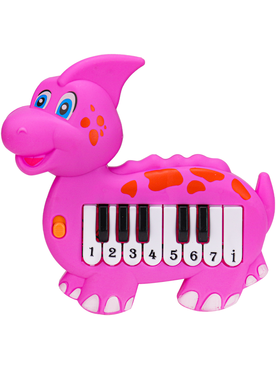 Детское пианино (15 см) Динозаврик (13 клавиш,звук,2 цвета микс,в пакете) (Арт. 1981234) (Вид 1)
