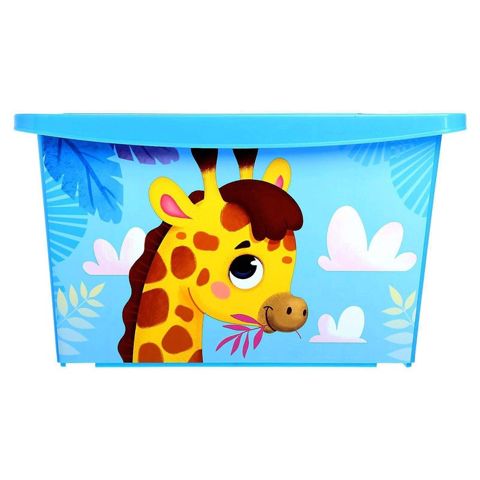 Ящик для игрушек, с крышкой, «Веселый зоопарк», объём 30 л, цвет голубой 5122421 (Вид 2)