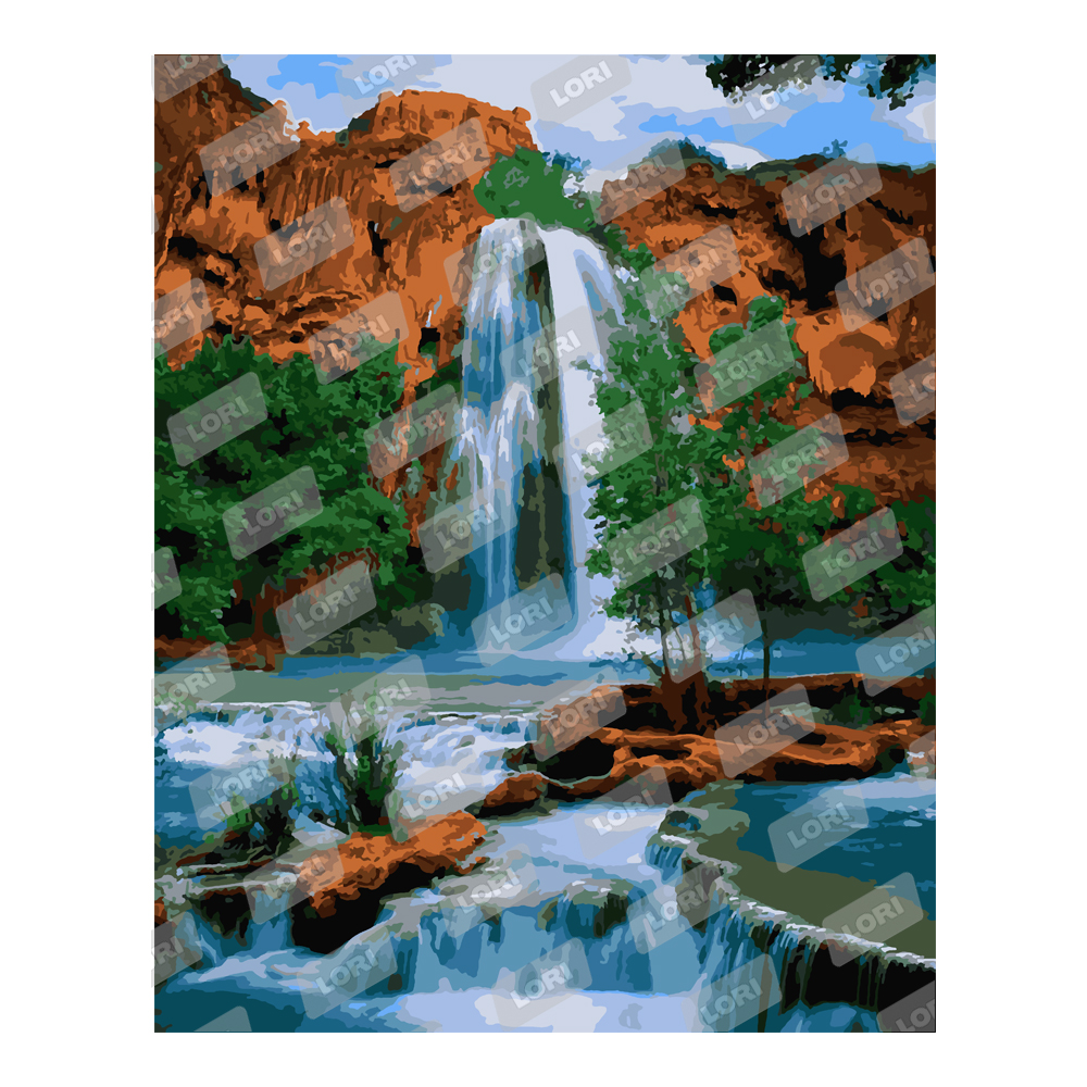 Кпн-200 Картина по номерам Горный водопад