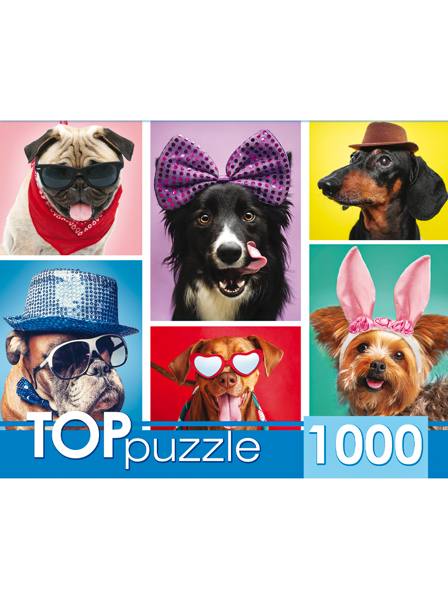 TOPpuzzle. ПАЗЛЫ 1000 элементов. ГИТП1000-4134 Забавные щенки (Вид 1)