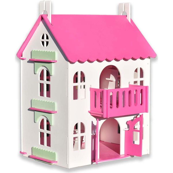 Кукольный домик цветной. Розовый