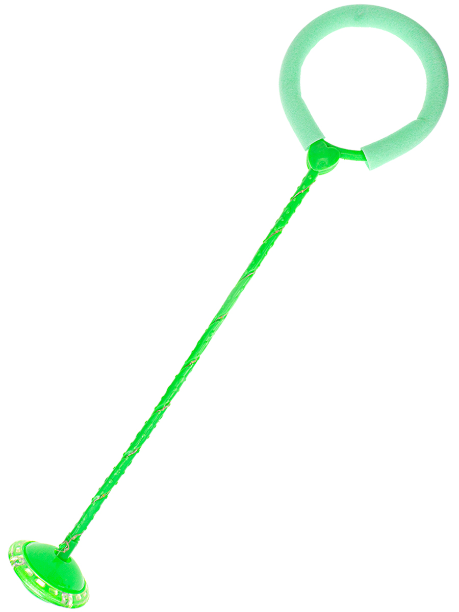 Нейроскакалка светящаяся зеленая-1,(63 см, PVC колесо, палка, кольцо свет) (Арт. LL6193/зеленый)