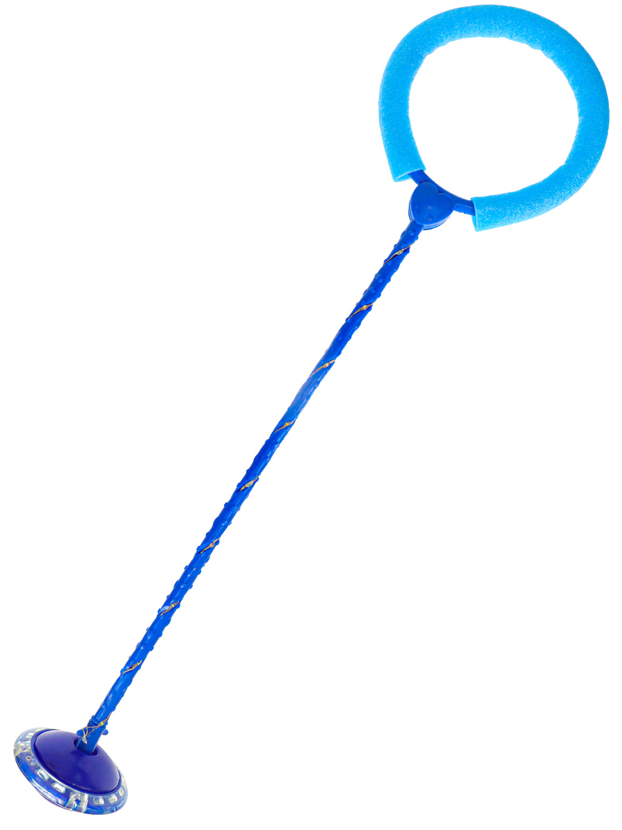 Нейроскакалка светящаяся синяя-1, (63 см, PVC колесо, палка, кольцо свет) (Арт. LL6193/синий)