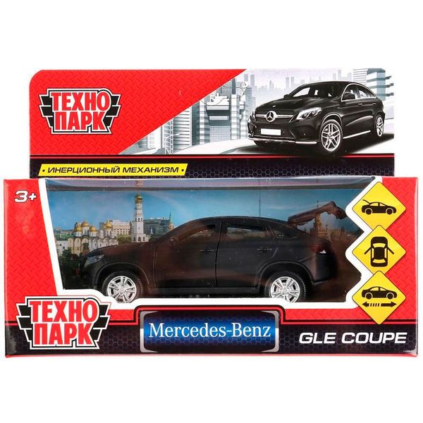 Машина металл MERCEDES-BENZ GLE COUPE МАТОВЫЙ ЧЕРНЫЙ 12 см, двер багаж, кор. Технопарк в кор.2*36шт (Вид 1)