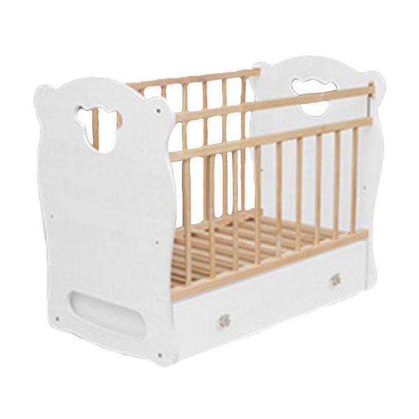 Кровать детская Orso маятник с ящиком  со стопором и ПВХ накладками (белый) (1200х600)