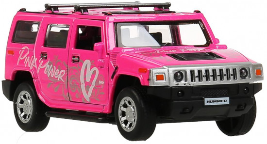 Машина металл HUMMER H2 СПОРТ 12 см, двери, багаж, инерц, розовый, в кор. Технопарк в кор.2*36шт (Вид 1)
