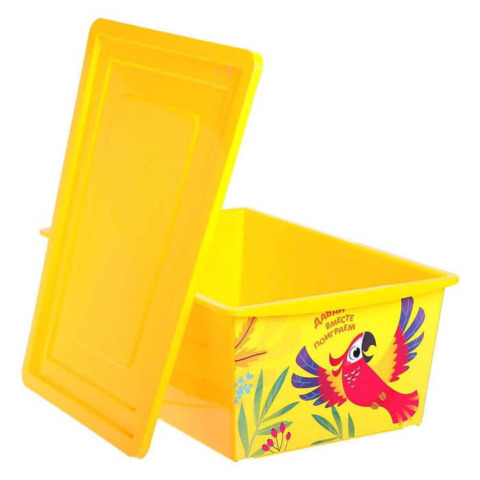 Ящик для игрушек, с крышкой, «Веселый зоопарк», объём 30 л, цвет жёлтый 5122422 (Вид 4)