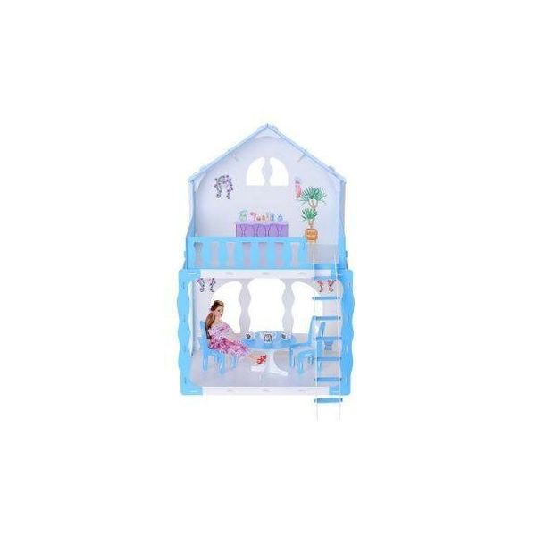Домик для кукол Дом Mарина бело-голубой с мебелью (Вид 1)