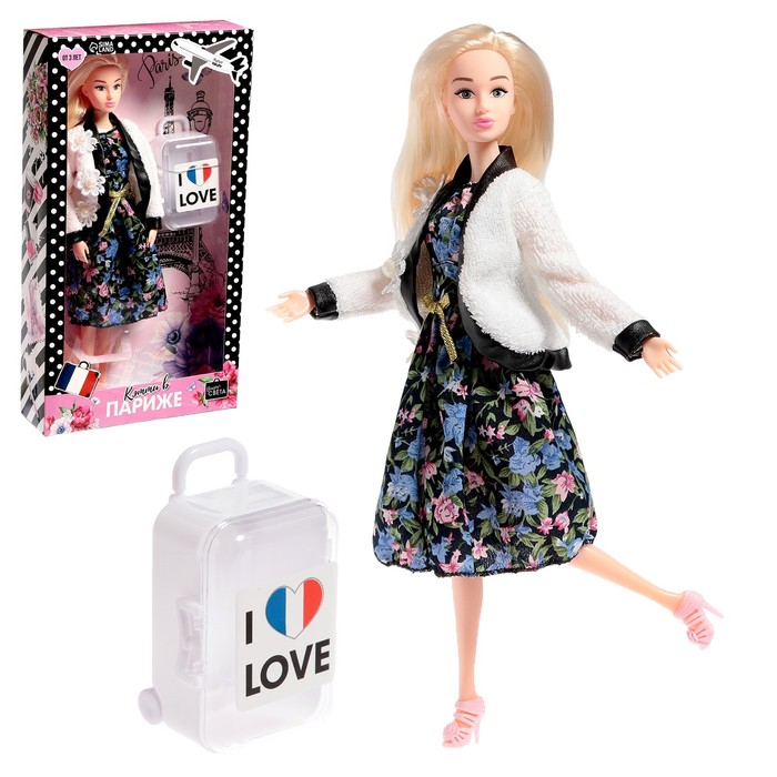 HAPPY VALLEY Кукла с чемоданом Кэтти в Париже, серия Вокруг света SL-05303   5526577