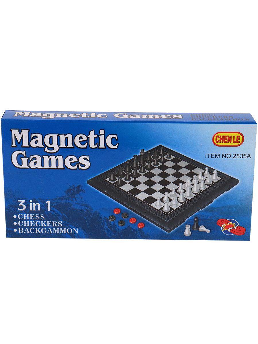 Игра 3 в 1: шашки, нарды, шахматы на магните (16х2х8) (Арт. 516001)