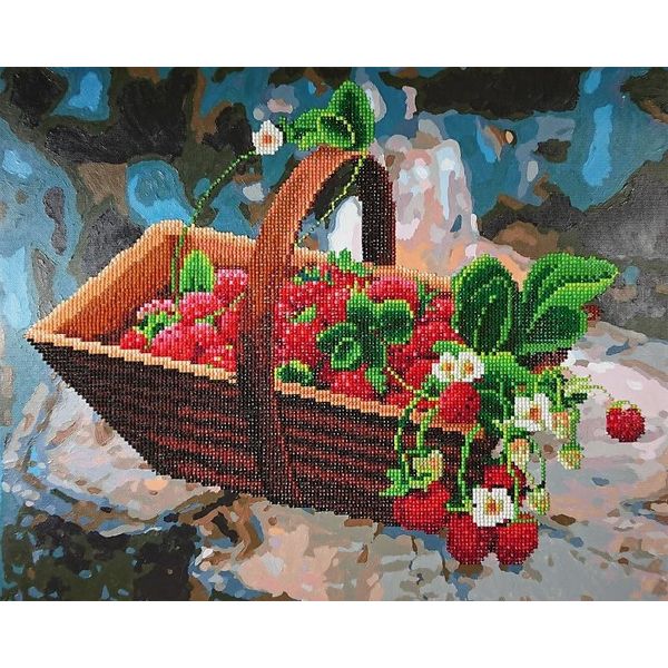 Мозаичная картина-раскраска Ягодное лукошко 40*50