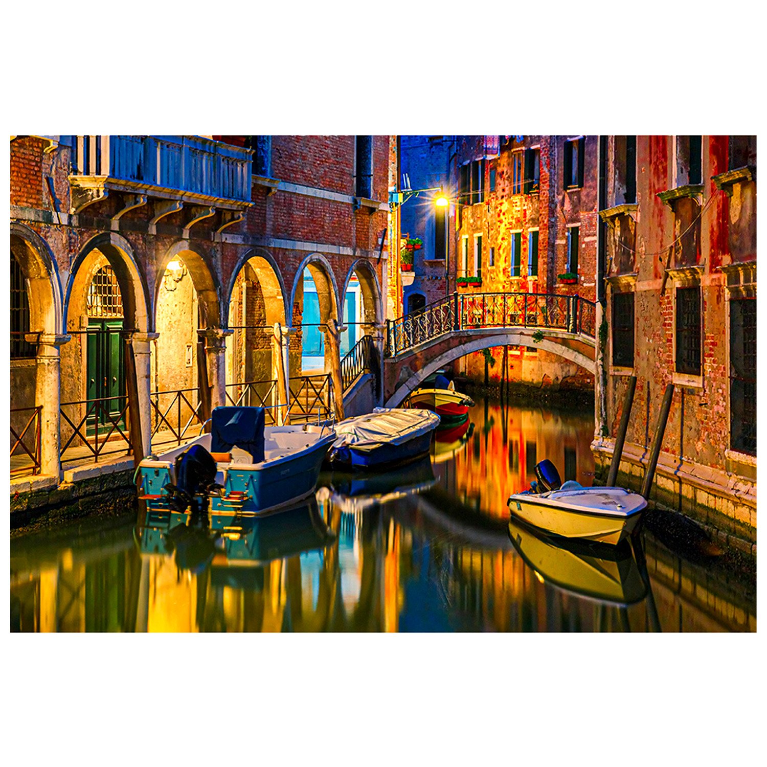 Холст с красками по номерам 22х30 см (12цв.) Венеция в ночных огнях (Арт. HS101) (Вид 1)