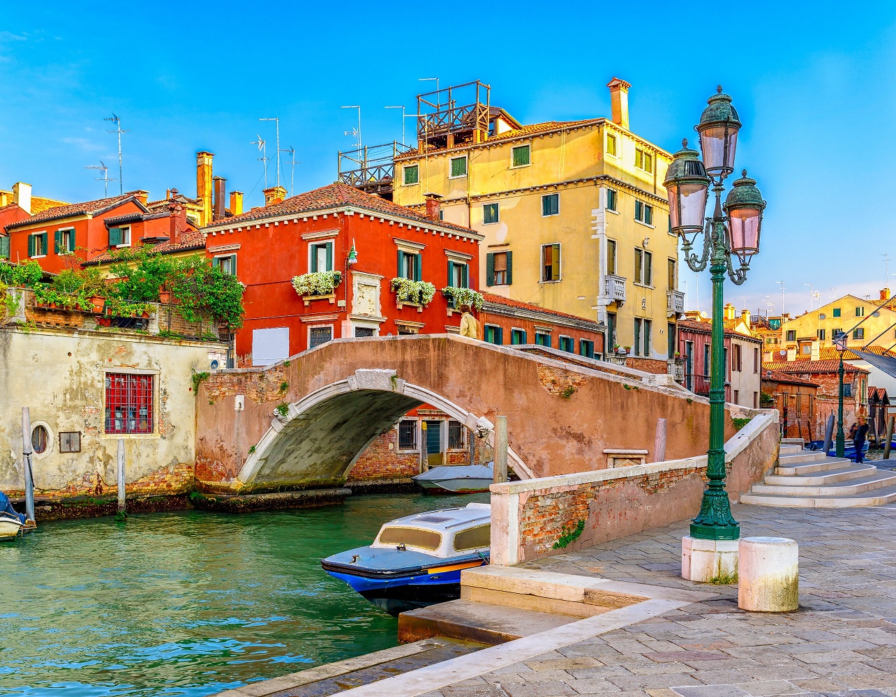 Холст с красками по номерам 22х30 см.  (14 цв.) Уютный Венецианский канал (Арт. SM018) (Вид 1)