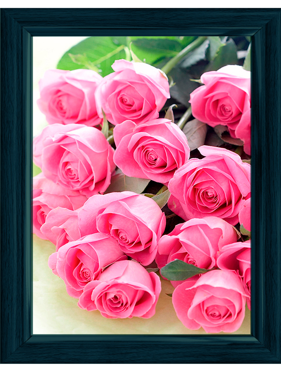 Холст с красками по номерам 22х30 см. Роскошный букет роз (Арт. HS250)