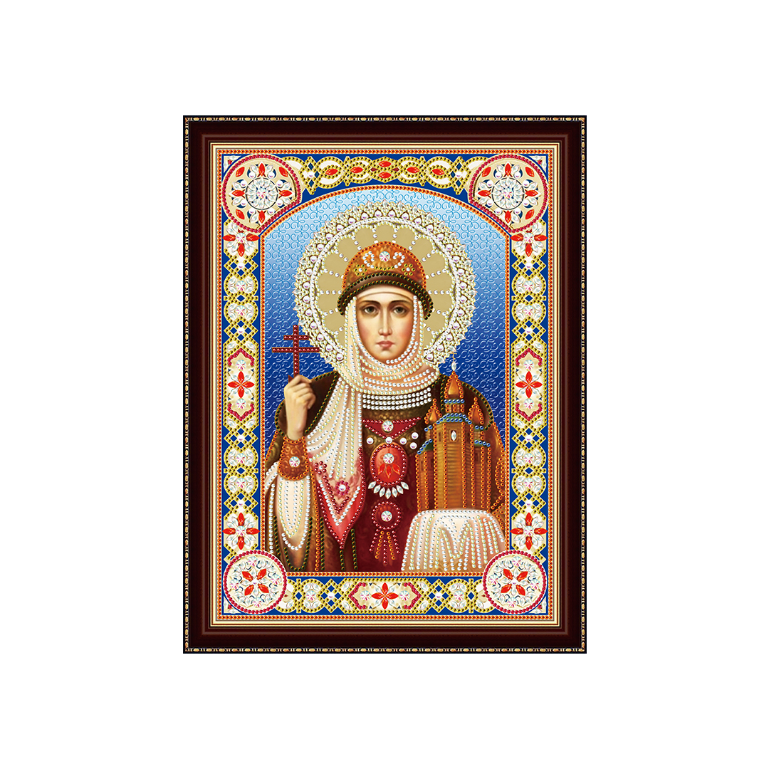 Алмазная мозаика 30х40 см с подрамником c част. зап. (блест) Икона Святой Княгини Ольги (Арт. BH22)