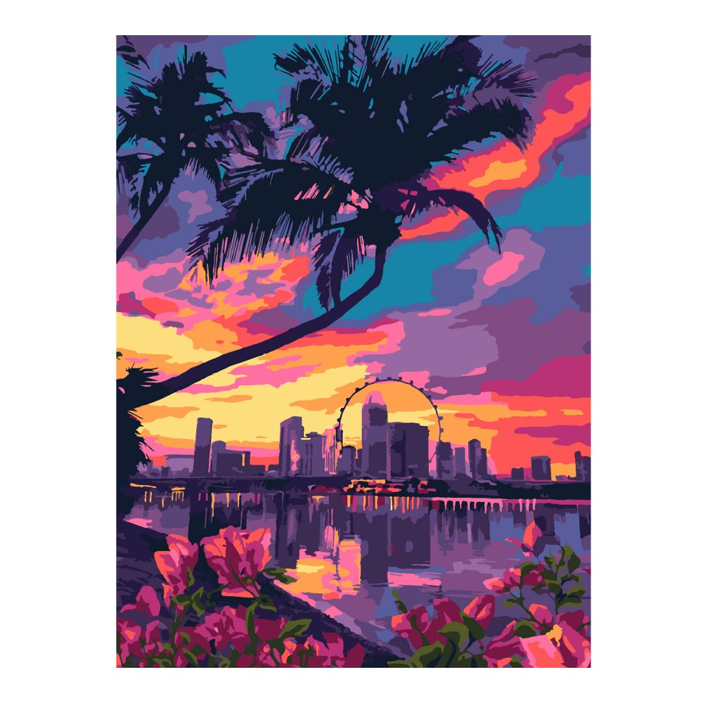 Кпн-295 Картина по номерам на картоне 28,5*38 см Лето в Майами (Вид 2)