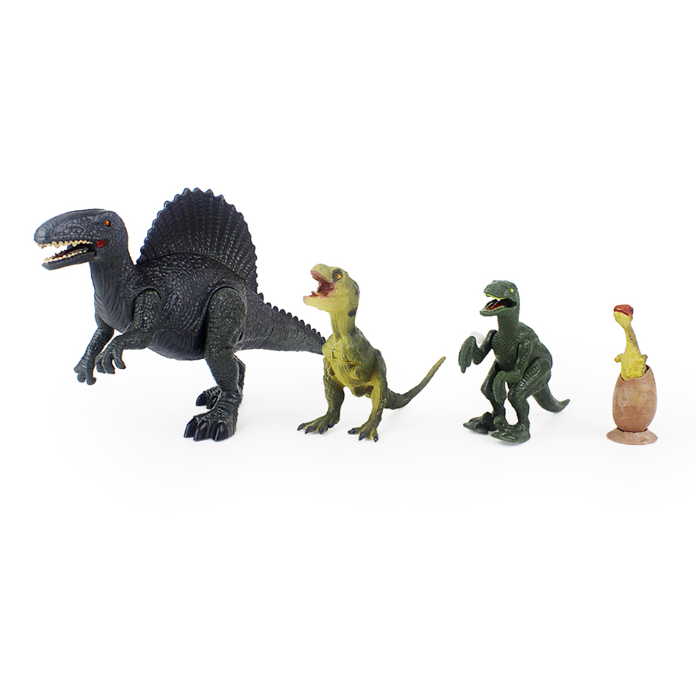 Набор динозавров Mioshi Active Доисторический мир: Спинозавр в долине (4 шт., подвиж., звук, свет)