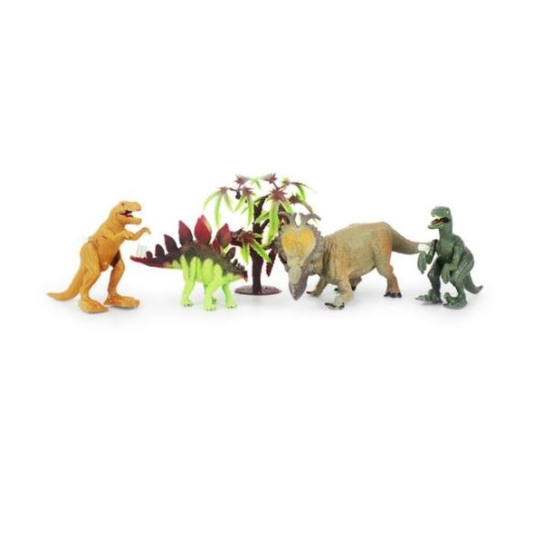 Набор динозавров Mioshi Active Тираннозавр, стегозавр, трицератопс и аллозавр (4 шт., заводн., под (Вид 2)