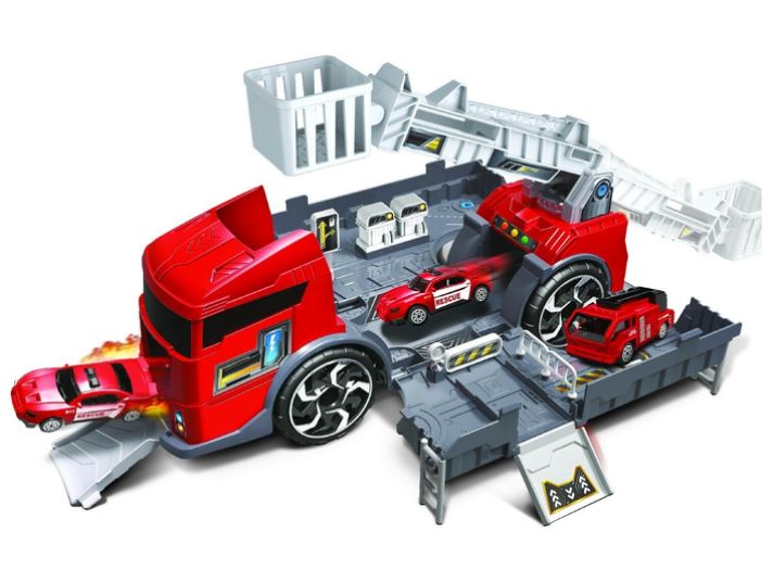 Игровой набор Handers Трейлер-мегабаза: пожарная машина (39 см, трансформ., 2 машинки) (Вид 3)
