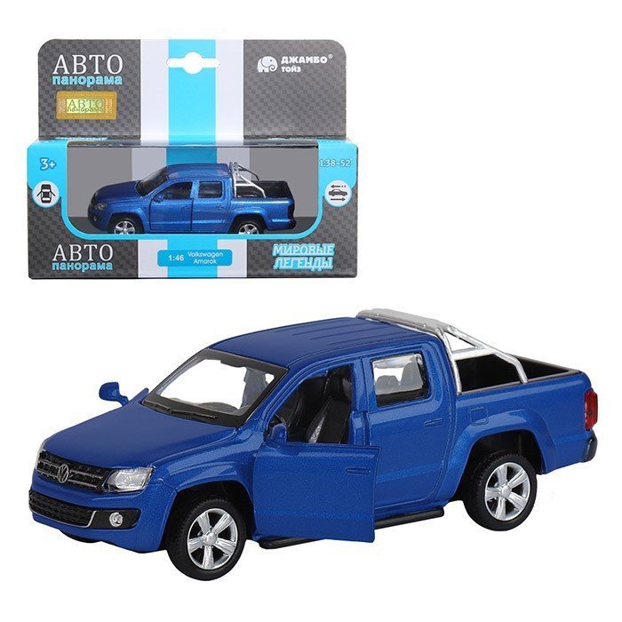 Модель 1:46 Volkswagen Amarok, синий 1251274JB Автопанорама (Вид 1)