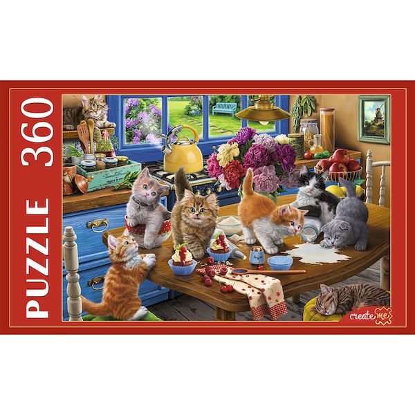 ПАЗЛЫ 360 элементов.  Игривые котята на кухне Ф360-4696 (Вид 1)