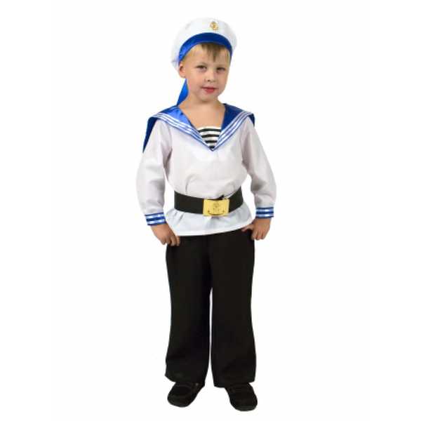 5703 Карнавальный костюм Матрос парадный ( Матросска, брюки, пилотка, пояс)  р.26 (Вид 1)