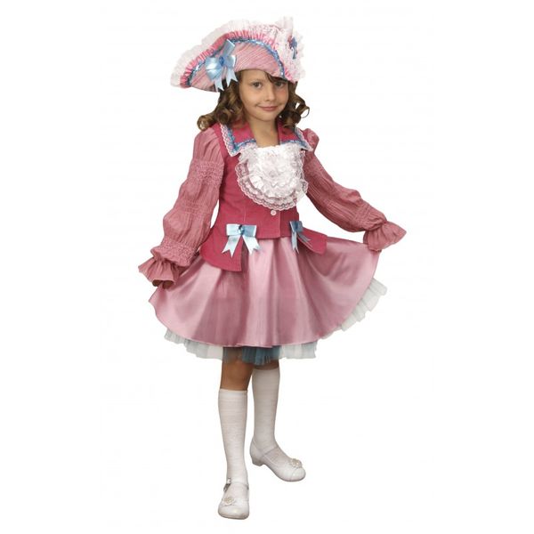 Карнавальный костюм детский Миледи (р-р 32; комплект: головной убор, пиджак, юбка), шт