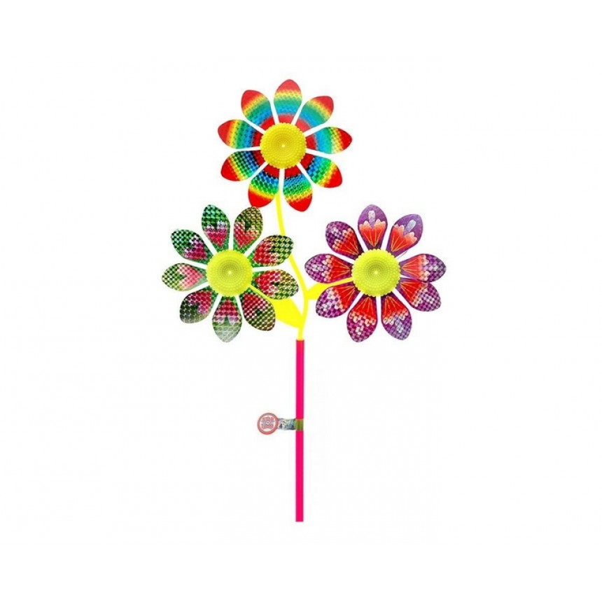 Вертушка-ветерок на 3 цветка .Шир.35 см.Выс.63 см.Цена за штуку.1/300.Арт.300/8 (Вид 1)