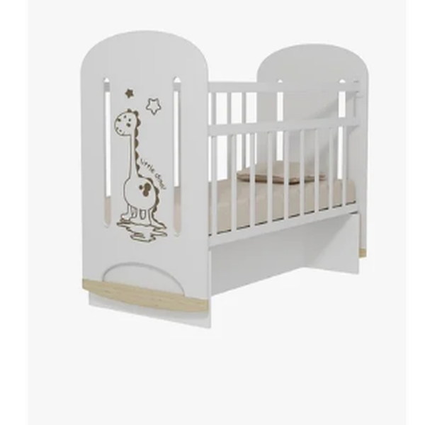 Кровать детская DREAM - DINO  колесо-качалка (Bianco)
