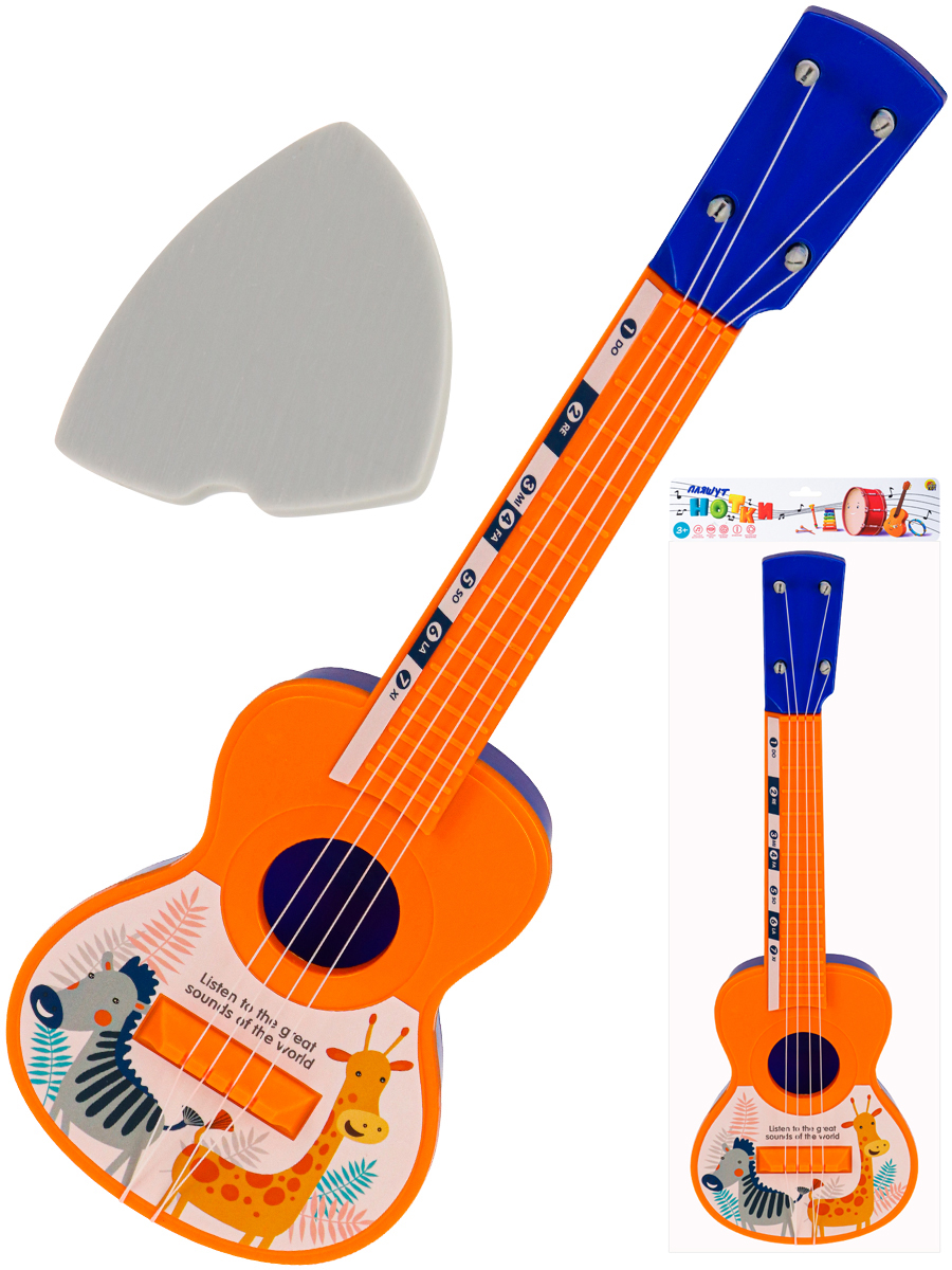 Гитара-2 Веселый оркестр 40см (цвет микс,в пакете) (Арт. И-4120)