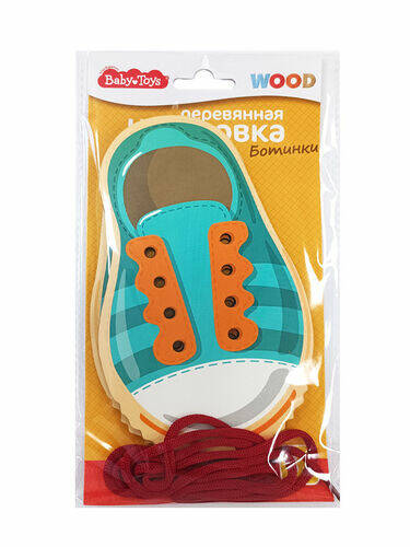 Шнуровка деревянная Ботинки Baby Toys арт.05129 (Вид 1)
