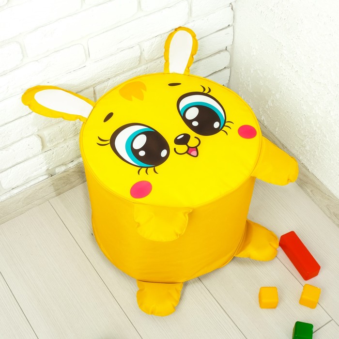 Мягкая игрушка «Пуфик Заяц»  40см х 40см, цвет жёлтый 3903611 (Вид 1)