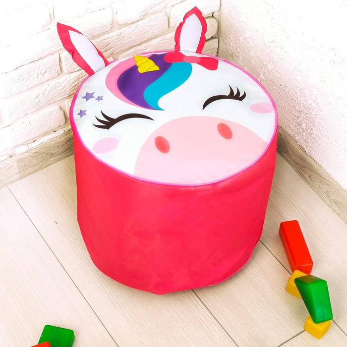 Мягкая игрушка «Пуфик Единорог»  40см х 40см, цвет розовый 3903612 (Вид 1)