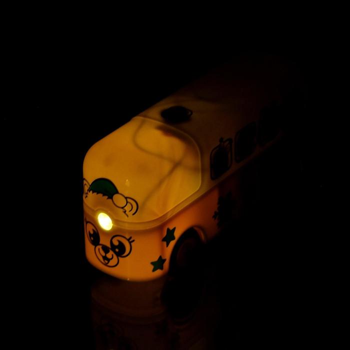 ZABIAKA Музыкальный проектор Новогодний автобус  свет, звук, белый SL-03866   4815568 (Вид 5)
