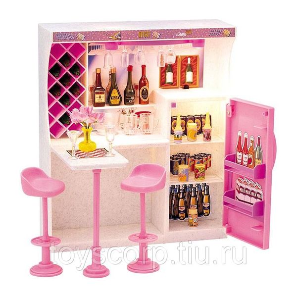 Набор мебели для кукол DollyToy Весёлая вечеринка (барная стойка, аксесс., свет) (10702070/250817/ (Вид 2)