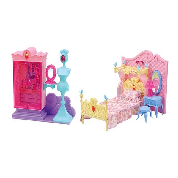 Набор мебели для кукол DollyToy Спальня принцессы (спальня, гардеробная, аксесс., свет) (Вид 2)