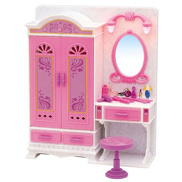 Набор мебели для кукол DollyToy Волшебное трюмо (шкаф, трюмо, аксесс., свет) (10702070/250817/0015 (Вид 2)