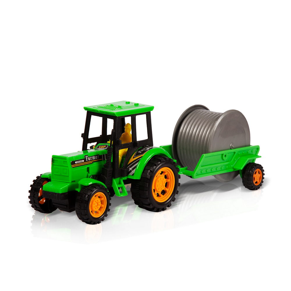 Фрикционная игрушка Handers Трактор с прицепом: Укладка кабеля (25,5 см, животн., аксесс.) (107020 (Вид 1)