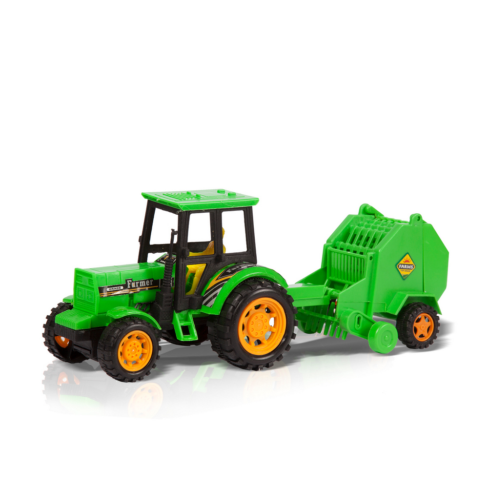 Фрикционная игрушка Handers Трактор с прицепом: Посевные работы (29,5 см, человек, животн., аксесс