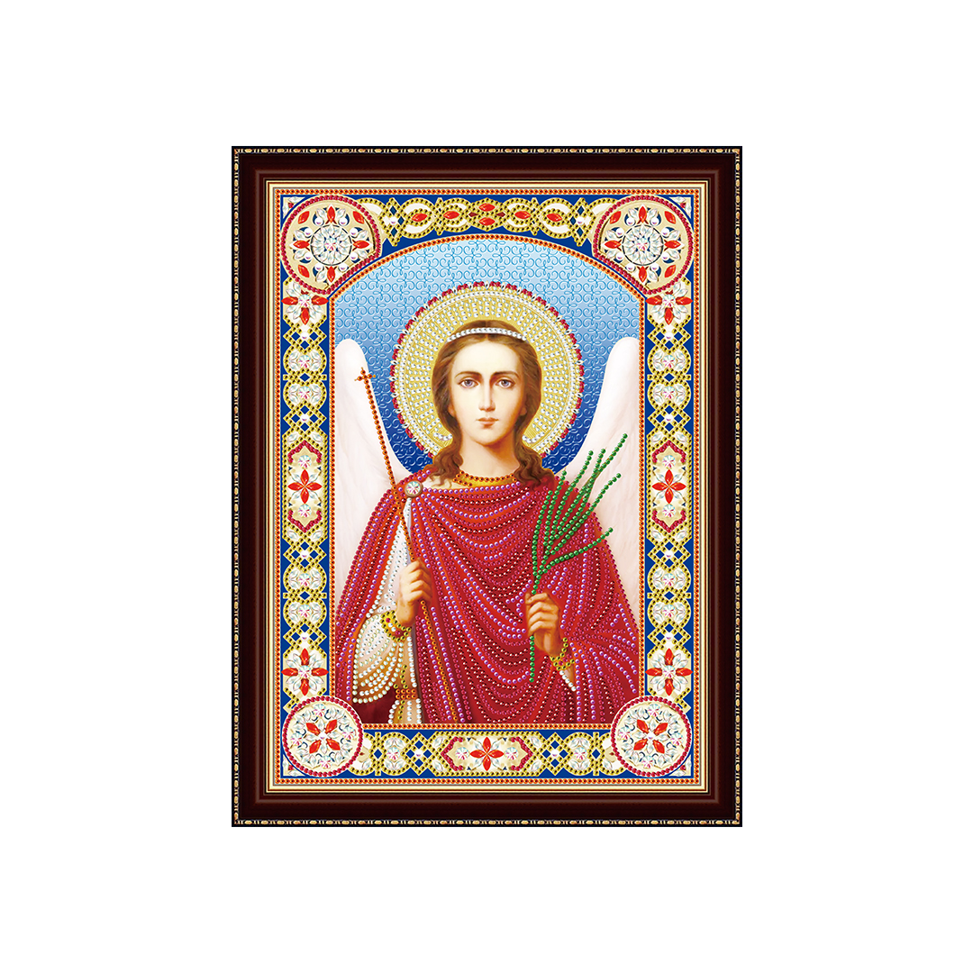 Алмазная мозаика 30х40 см с подрамником c част. зап. (блест) Икона Ангела Хранителя (Арт. BH06)