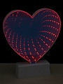 Зеркальный 3D светильник Сердце, красный свет УД-9717