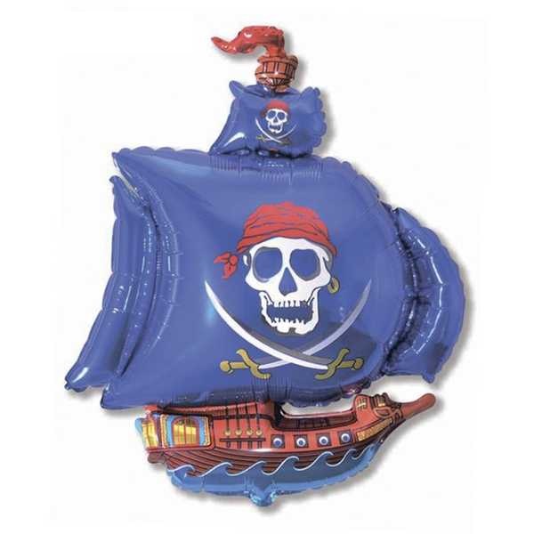 Шар фольгированный д/палочки 3 12 Корабль пиратский Синий ФМ 1206-0390 (Вид 1)